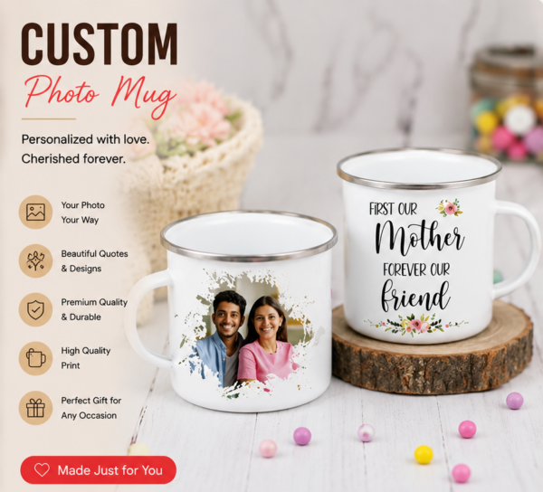 Custom Enamel Photo Mug