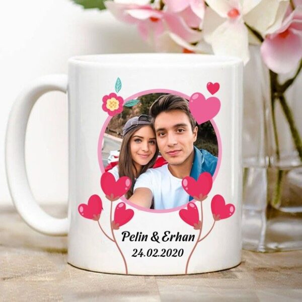 Happy Anniversary White Ceramic Photo Mug | Personalized Coffee Mug